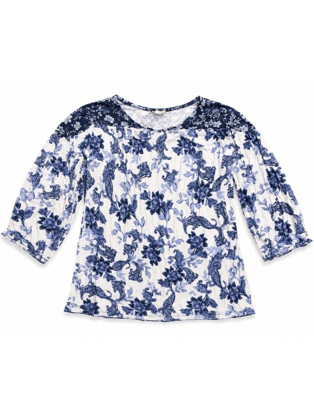 Como Vintage Women V-Neck Floral Top Blouse Multicolor Size Small